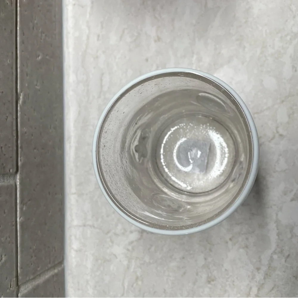 Pottery Barn Clear Glass Tumbler with Shell Design